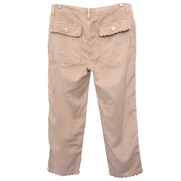 THE GREAT. Linen Cargo Straight Leg Cropped Pants - Picture 9 of 17